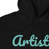 ARTISTIC | Unisex hoodie | Aqua Blue + Black | The Artistic Standard Apparel