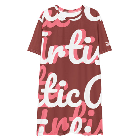 The Artistic Standard | Terracotta/Pink/White | T-Shirt Dress