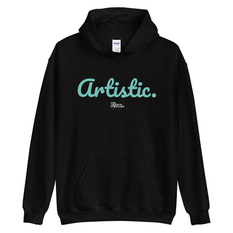 ARTISTIC | Unisex hoodie | Aqua Blue + Black | The Artistic Standard Apparel